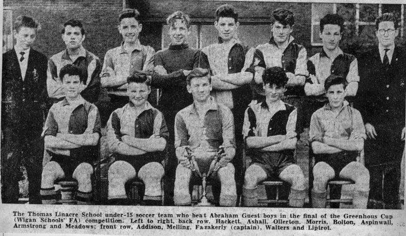 T.L.S. under 15's Football team 1962