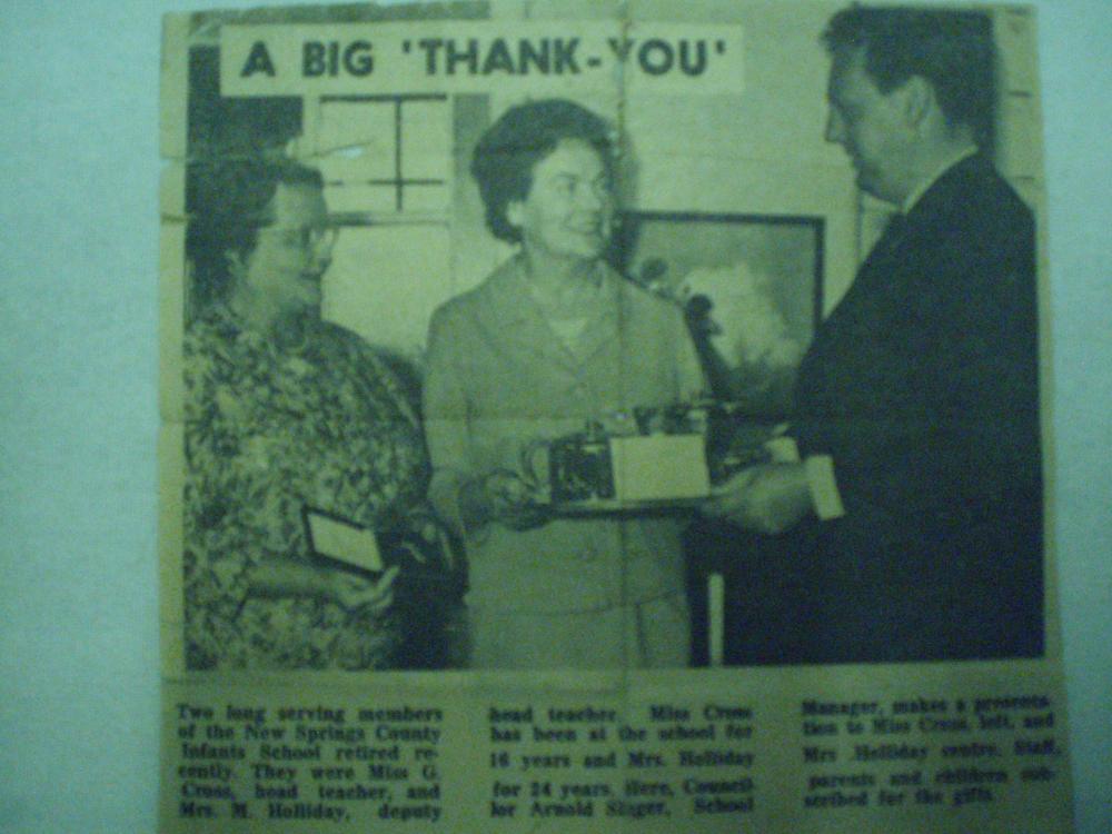 Miss Cross and Mrs Holliday retire Miss Cross and Mrs Holliday retire