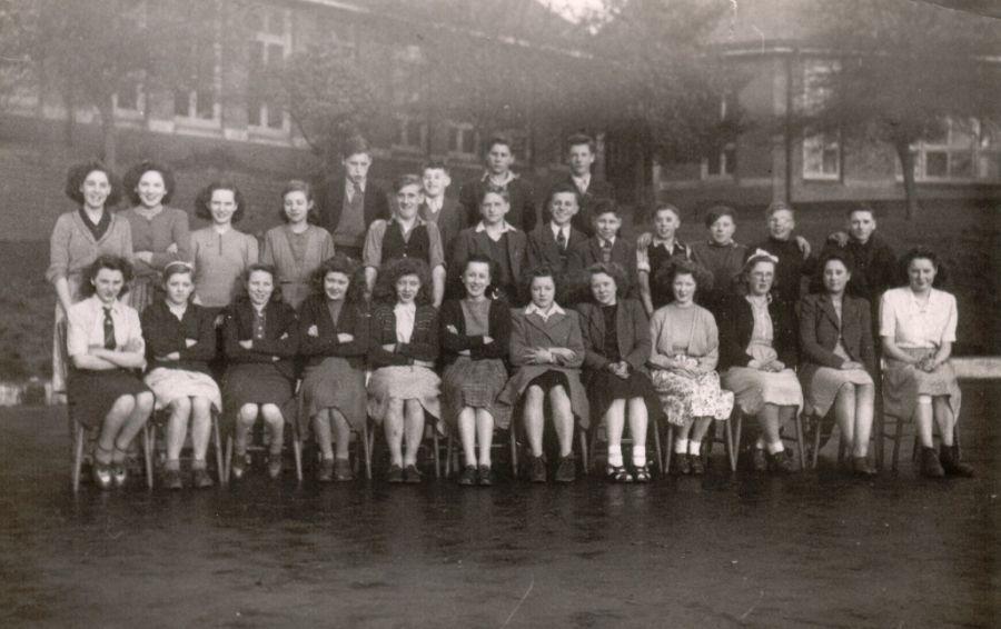 Whelley Secondary School pupils, c1949. Whelley Secondary School pupils, c1949.