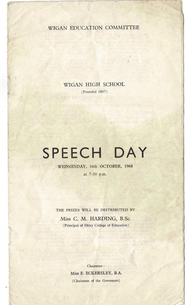 Cover Speech Day Programme 1968