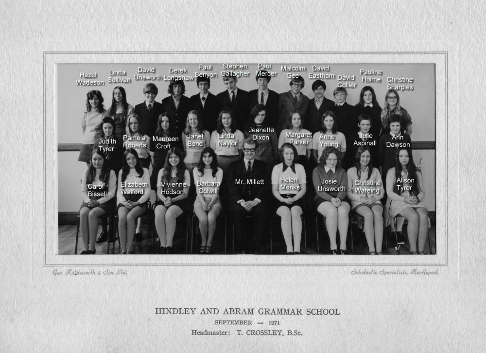 Hindley And Abram Grammar School - Form 5M - September 1971 Hindley And Abram Grammar School - Form 5M - September 1971