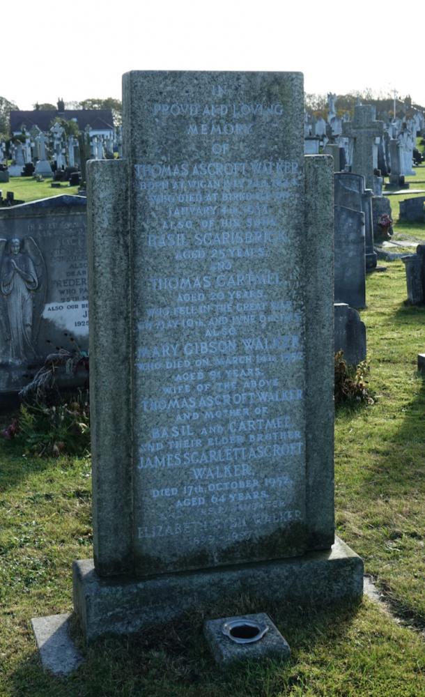 Grave of one of the Walker Brothers - Birkdale Cemetery