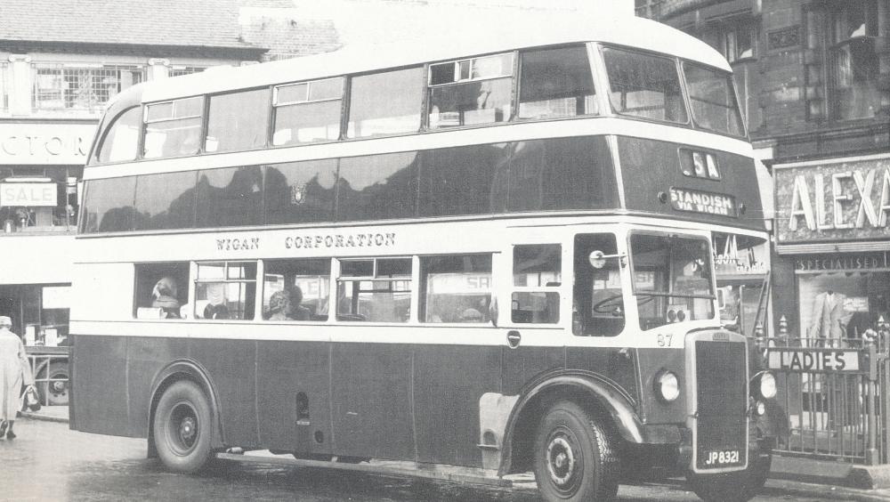 Corporation Bus in Market Place 1960's Corporation Bus in Market Place 1960's