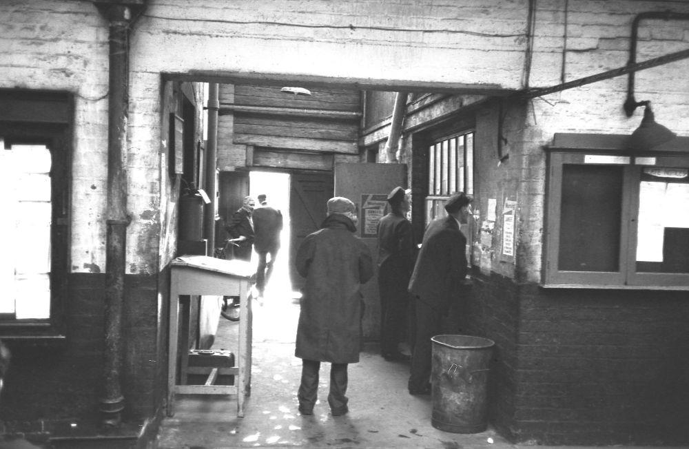 Springs Branch shed, drivers lobby, August 1974.