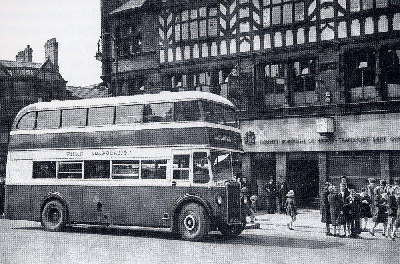 Bus at Wigan Transport Offices 1947