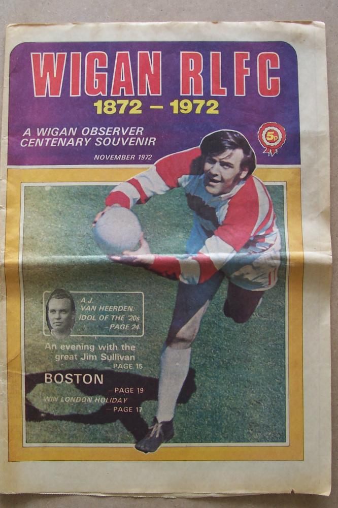 Wigan Observer Souvenir- Wigan RLFC  November 1972 