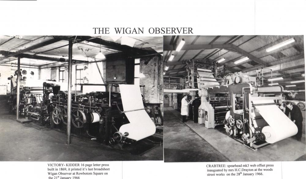 Wigan Observer old and new printing presses 1966 Wigan Observer old and new printing presses 1966