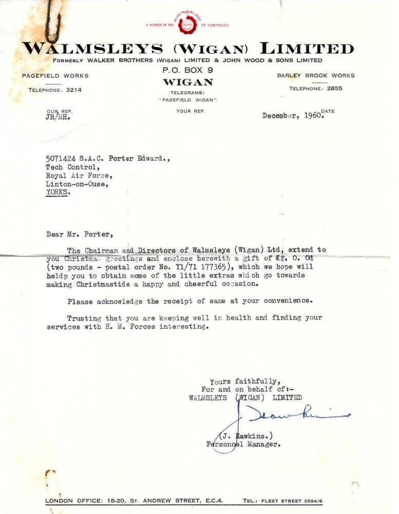 Christmas Postal Order 1960 Christmas Postal Order 1960