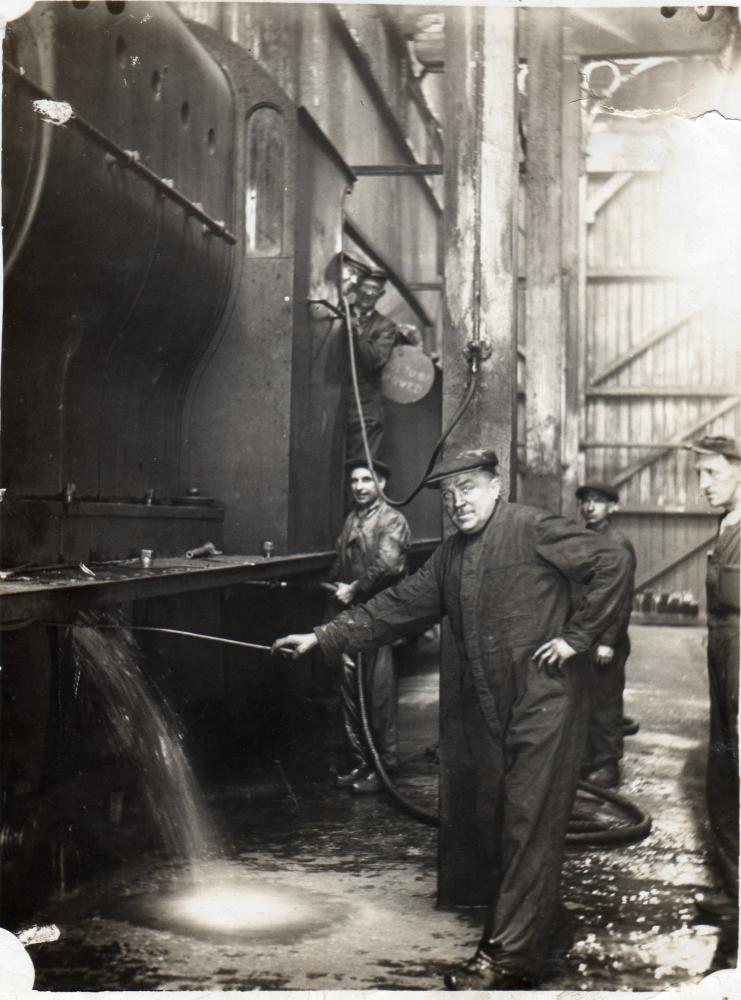 Loco Boiler Washing in Progress Loco Boiler Washing in Progress