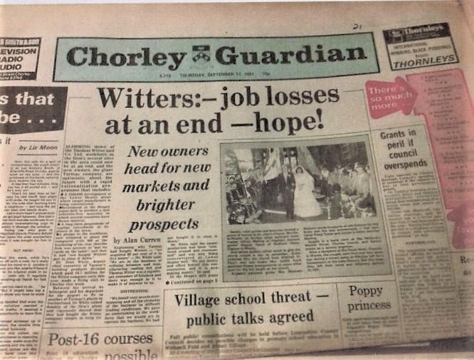 Chorley Guardian Newspaper. Printed on the Wigan Observer press 1981. 