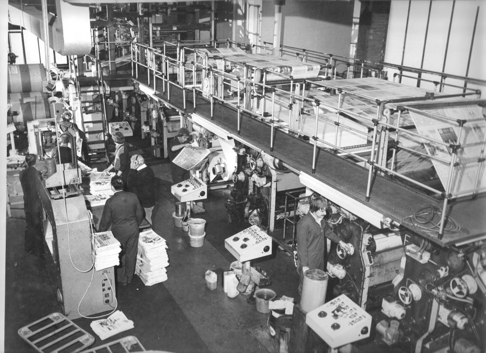 Wigan Observer Crabtree press at Woods Street 1980