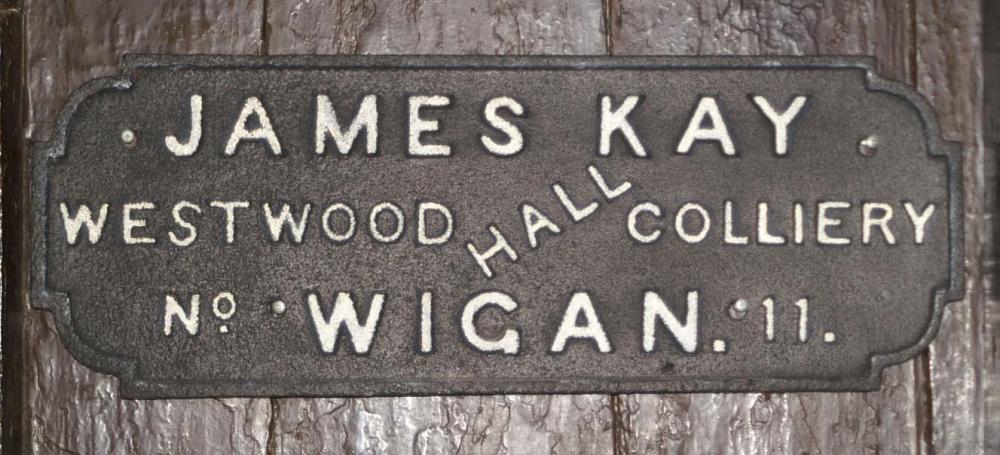 Westwood Hall Colliery nameplate Westwood Hall Colliery nameplate