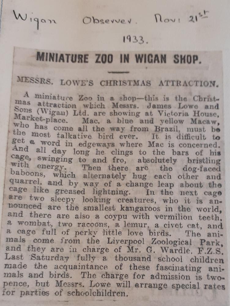MINATURE ZOO 1933. A little known fact