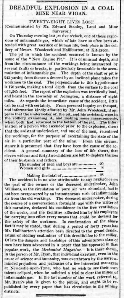 NEW ENGINE PIT DISASTER 15th DECEMBER 1831 (1) NEW ENGINE PIT DISASTER 15th DECEMBER 1831 (1)