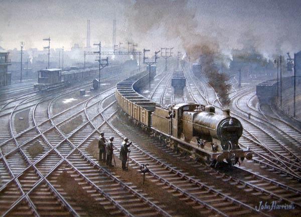 Steam Railway Painting, "A Wet Day in Wigan"