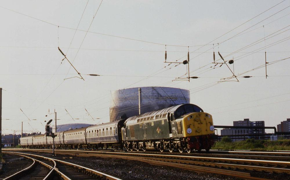 Class 40 leaving Wigan. Class 40 leaving Wigan.