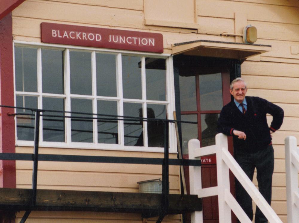 Signalman Bert Fallows at Blackrod Junction Signalman Bert Fallows at Blackrod Junction