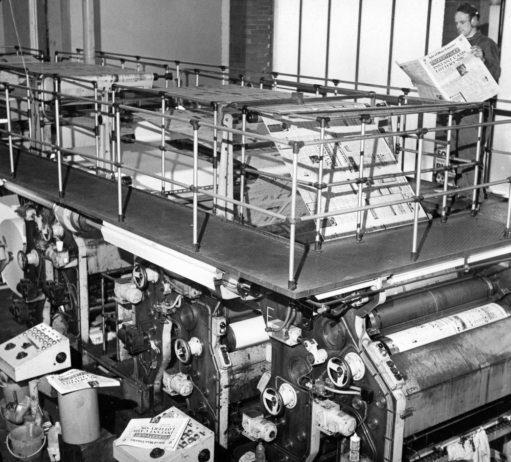 Wigan Observer's Woods Street Press Printing the Isle of Man Newspaper 1973 Wigan Observer's Woods Street Press Printing the Isle of Man Newspaper 1973