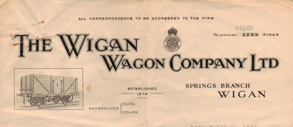 Wigan Wagon Works Letterhead Wigan Wagon Works Letterhead