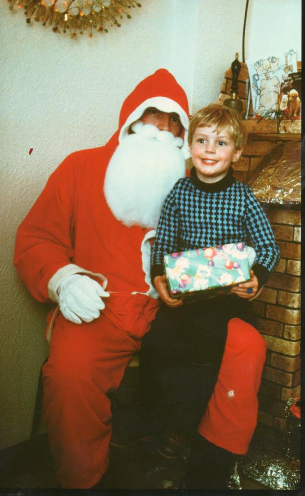 Father Xmas alias Trevor Jones and Andrew Fox age 4