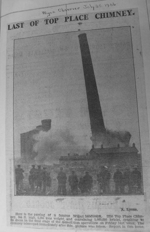 DEMOLITION OF CHIMNEY  JULY 25th 1936