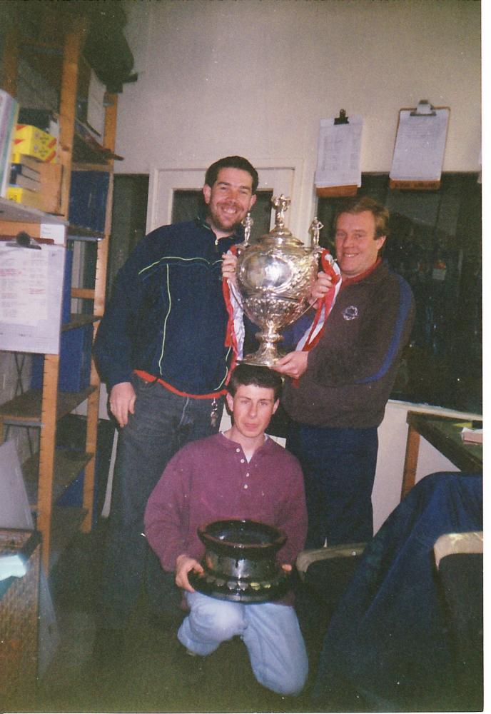 Debenhams staff with Rugby cup approx 1993
