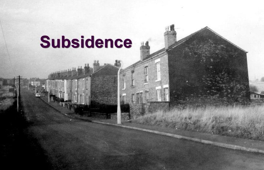 Subsidence at Long Lane, Bryn. Subsidence at Long Lane, Bryn.