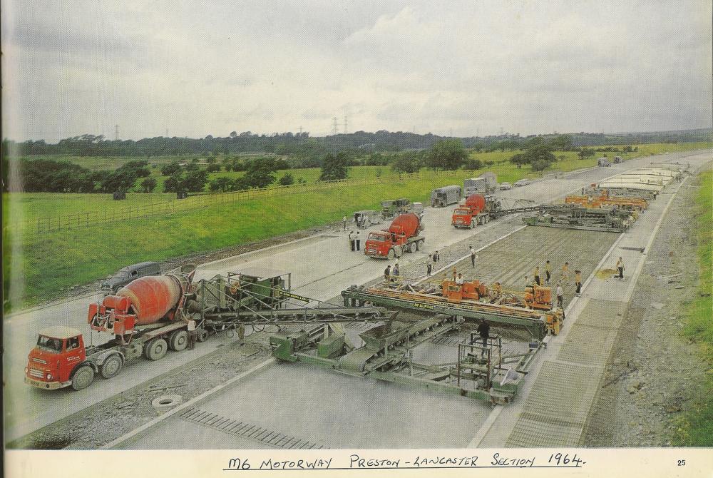 Concrete Train on the M6 construction in Lancashire.