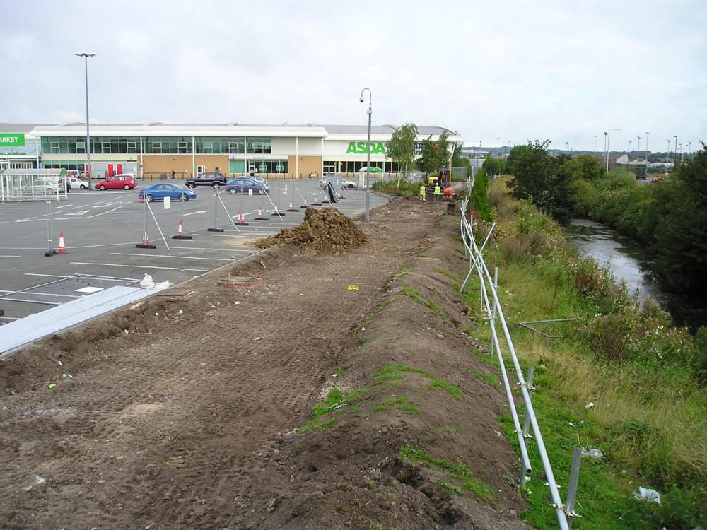 Raising the footpath by Asda Carpark 07-09-2007.