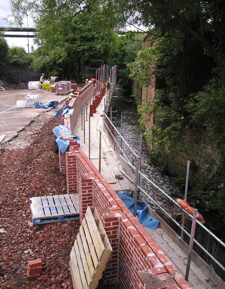Pepper Mill Lane Car Park Flood defences.15-07-08. Pepper Mill Lane Car Park Flood defences.15-07-08.
