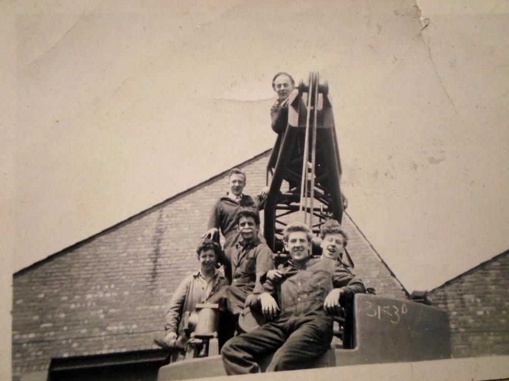 Walkers Bros apprentices on mobile crane late 1950s