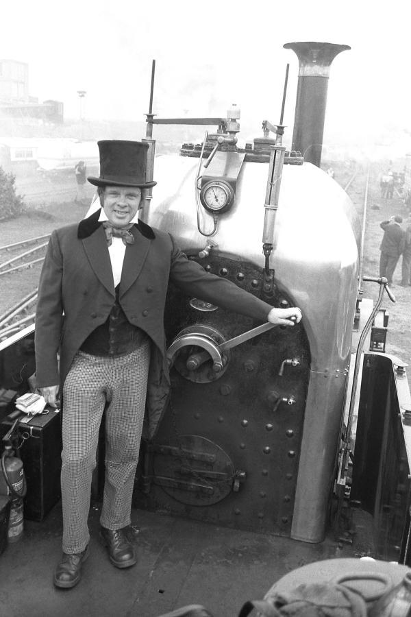 Driver Tony Taylor, on the footplate of Lion, Bold May 1980. Driver Tony Taylor, on the footplate of Lion, Bold May 1980.