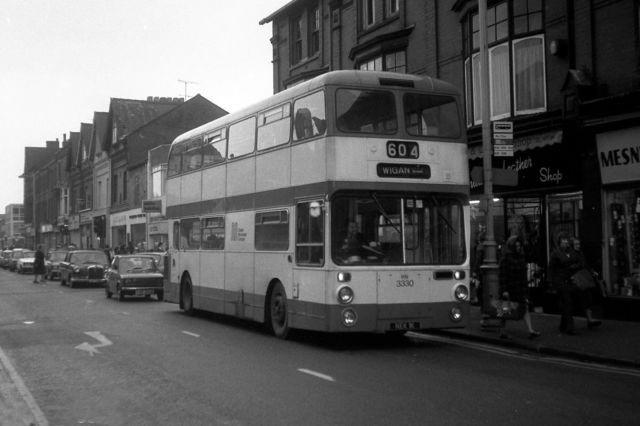 GMT bus in Mesnes Street 1970's GMT bus in Mesnes Street 1970's