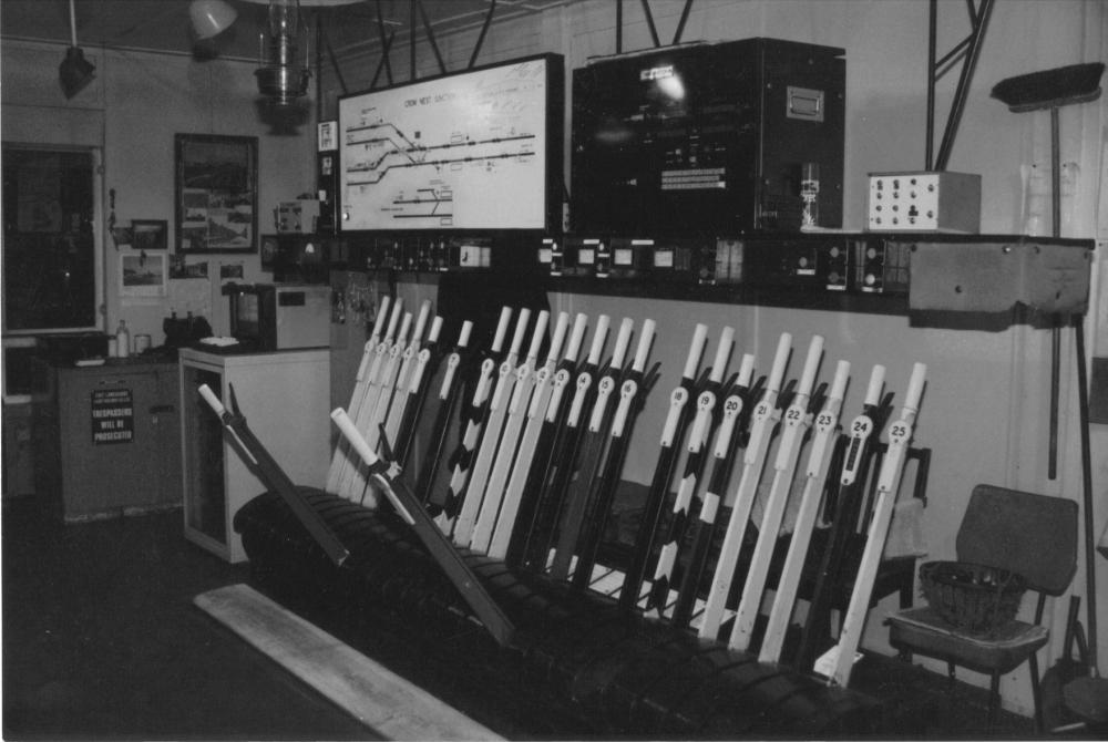 Inside Crow Nest Junction Signal Box in 1991 Inside Crow Nest Junction Signal Box in 1991