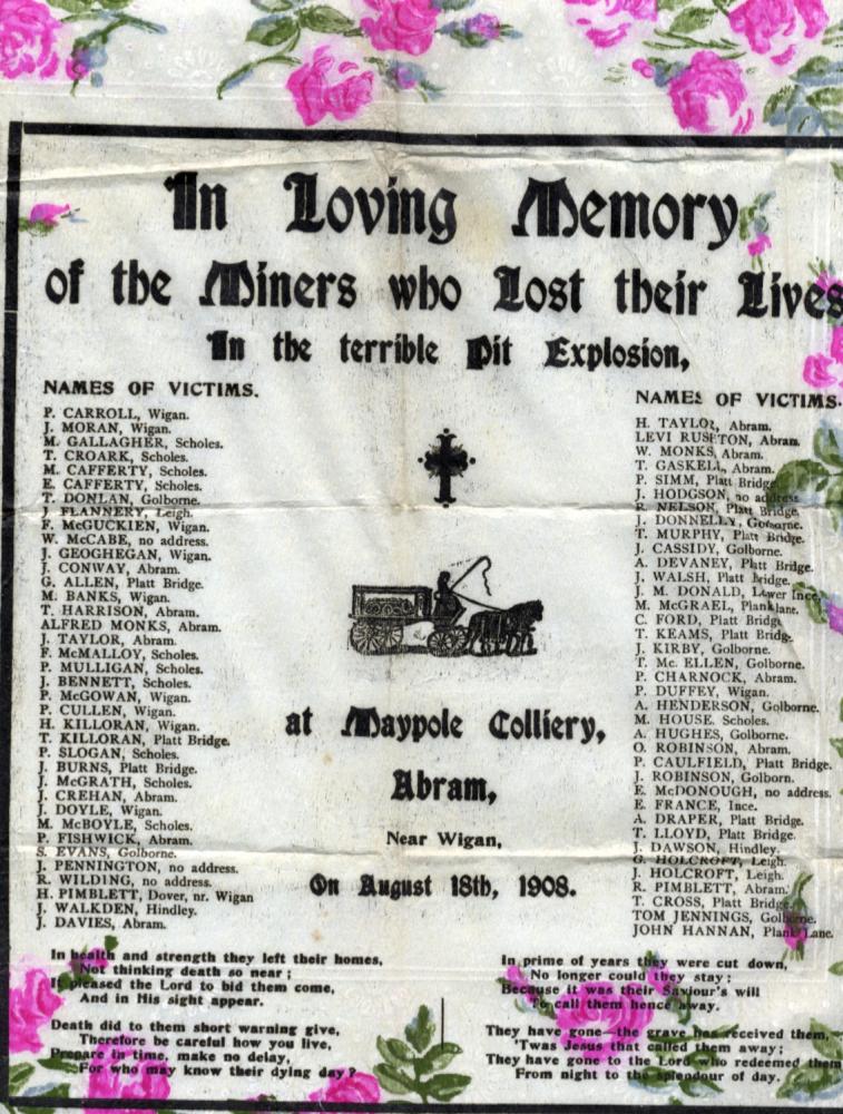 Maypole Disaster Serviette 1908 Maypole Disaster Serviette 1908