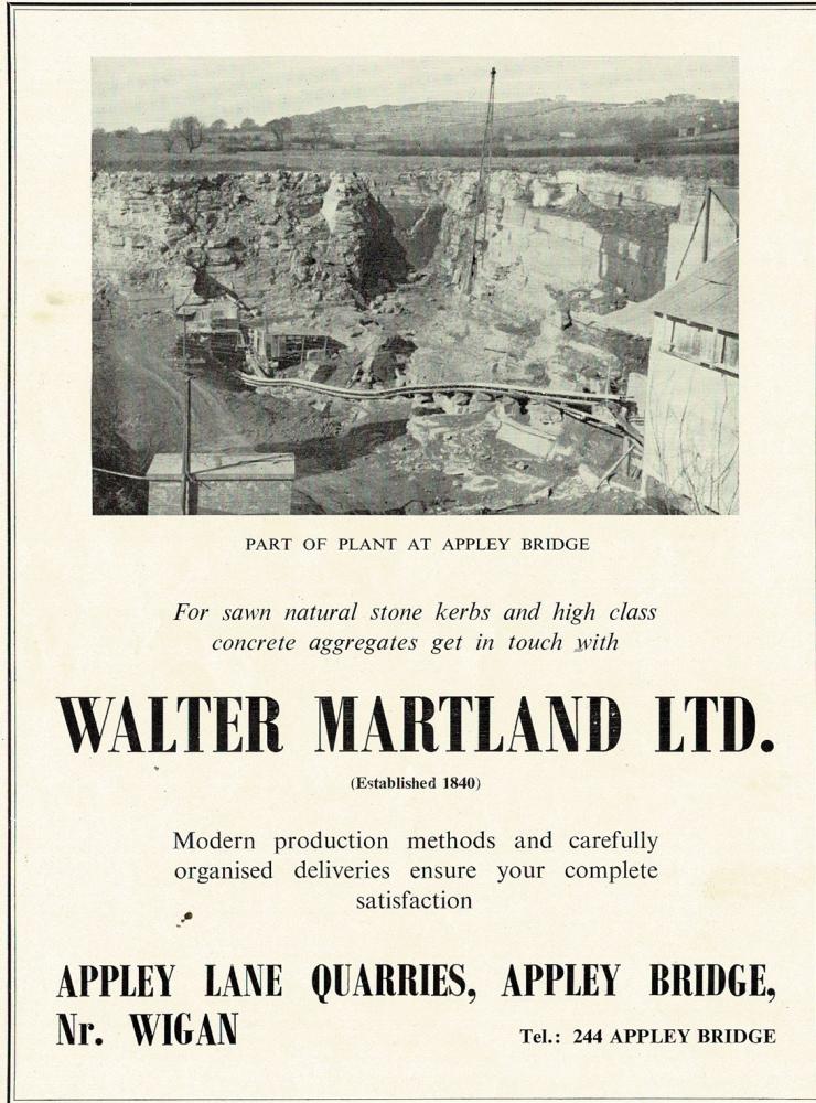 ADVERT FOR APPLEY LANE QUARRIES 1950's