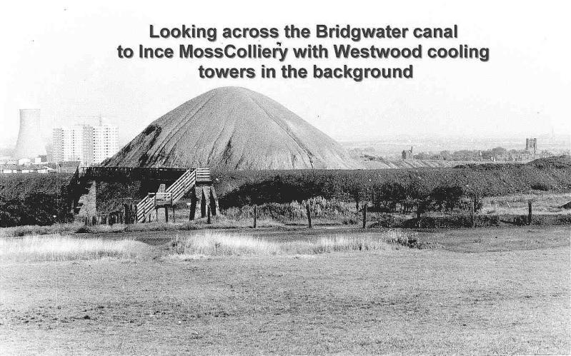 Looking across the canal to Ince Moss Colliery.