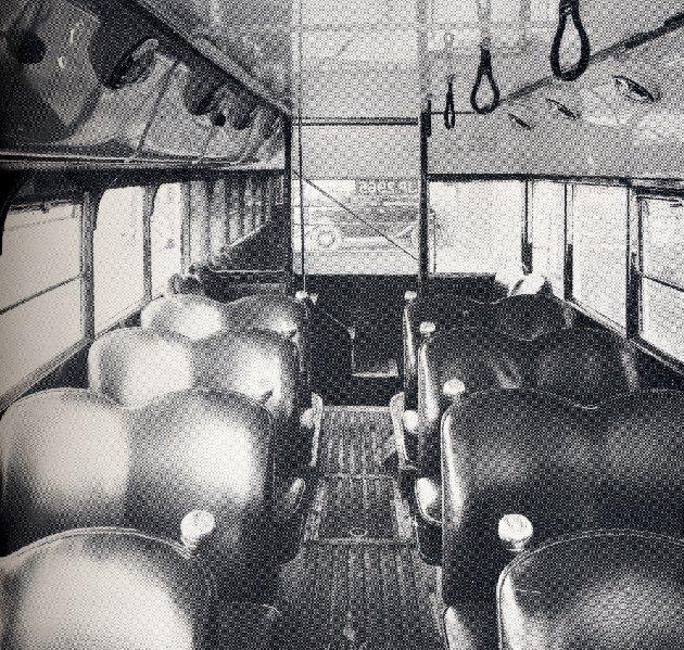 Interior view of Bus No. 96. 1938 Interior view of Bus No. 96. 1938