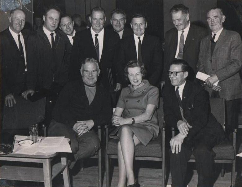 Barbara Castle with golborne miners.