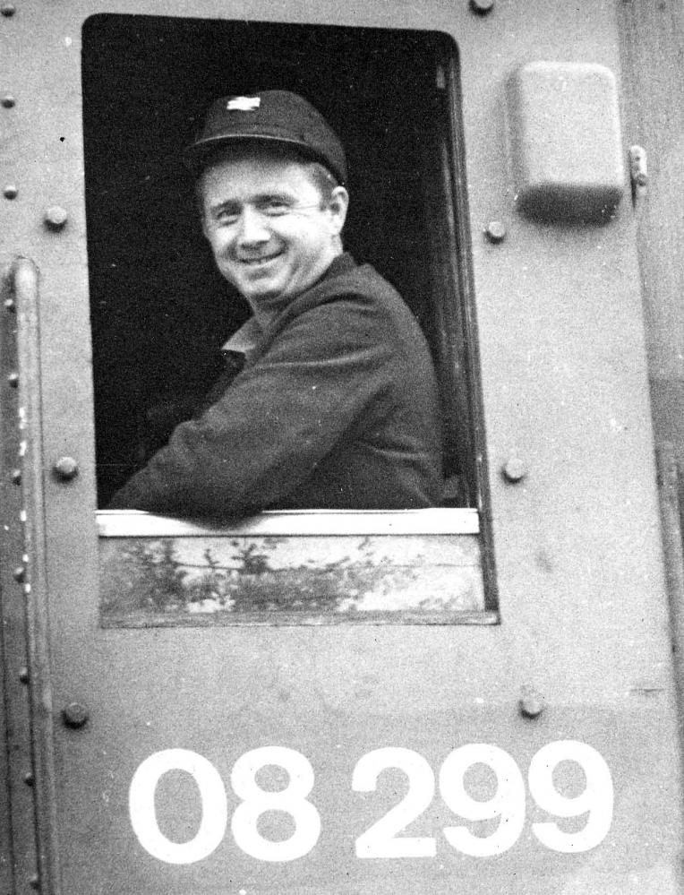 Driver Allan Edwards on a threefifty shunt engine in the 1970s. Driver Allan Edwards on a threefifty shunt engine in the 1970s.