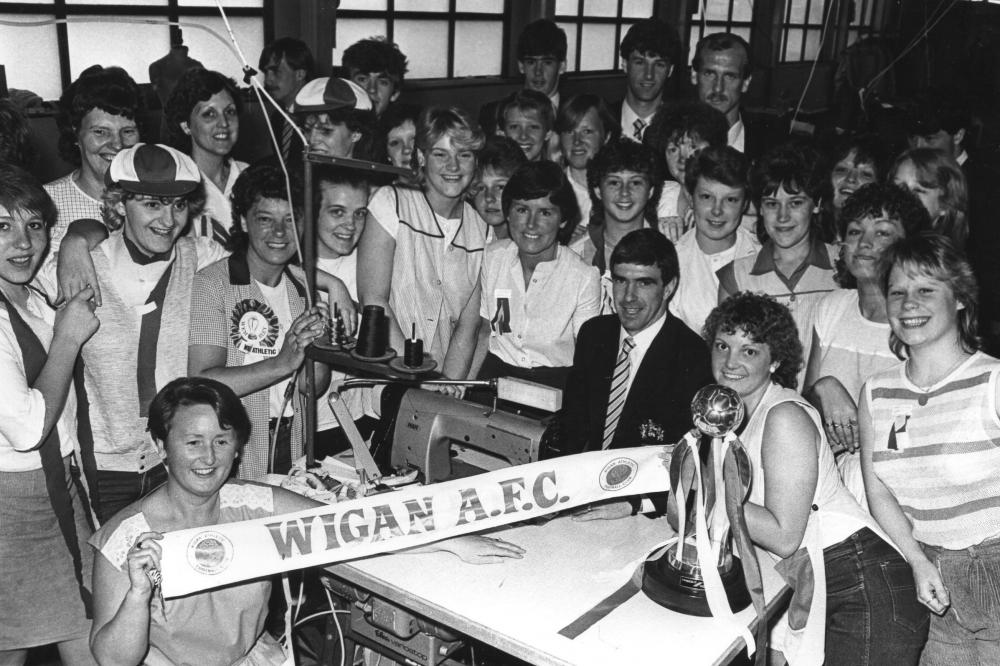 Coops girls supporting the Latics 1985