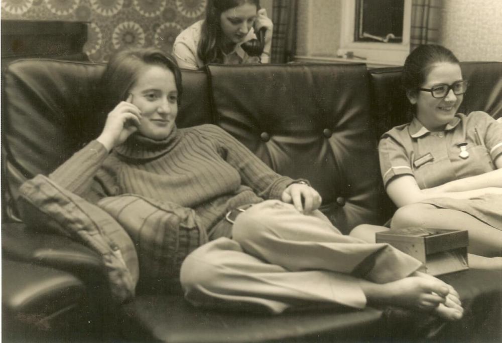 Staff Nurse Anne Griffin in Nurses sitting room 1974 Staff Nurse Anne Griffin in Nurses sitting room 1974