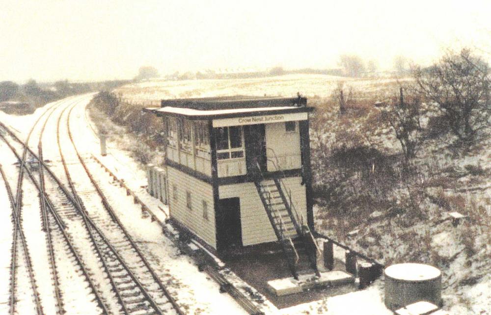 Crow Nest Junction Signal Box (Winter mid 1980s)