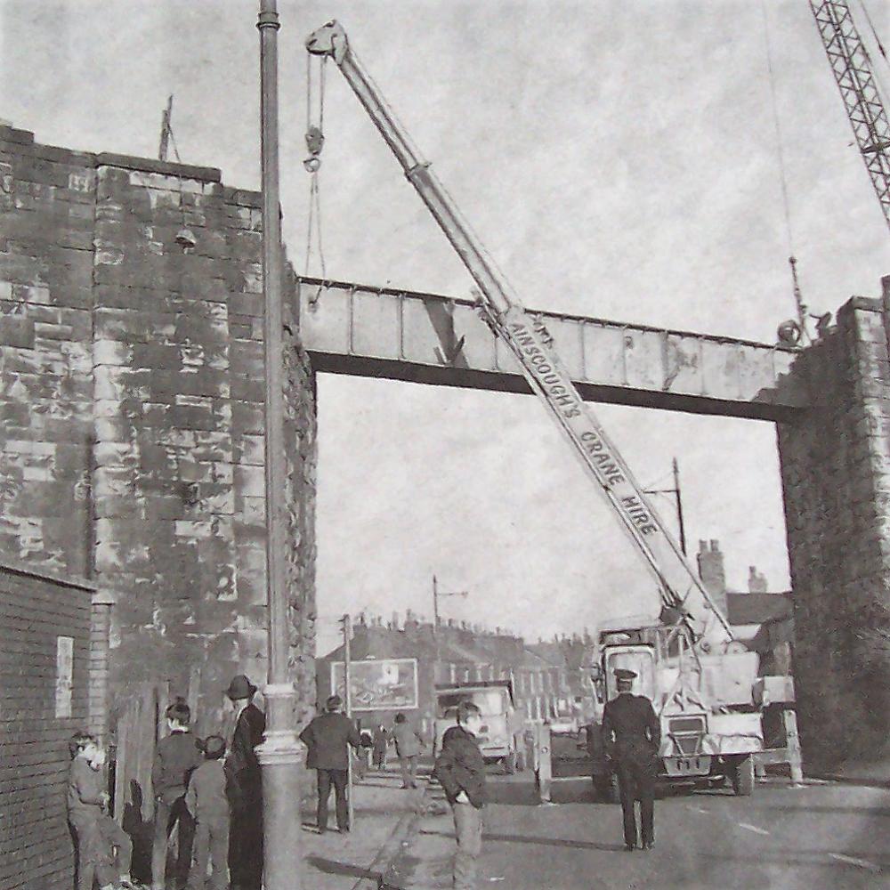 Pemberton loop line bridge demolition 1971 Poolstock Lane.