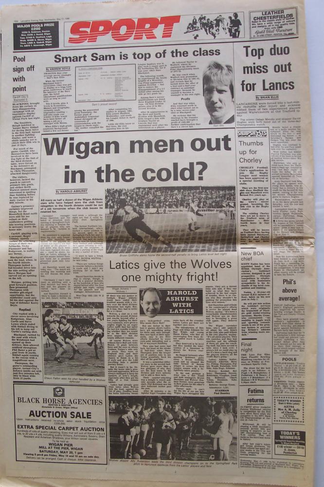  Broadsheet  Wigan Evening Post 1989