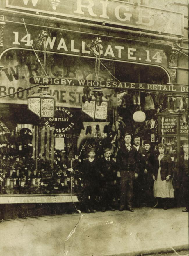 W. Rigby Boot and Shoe Shop, 14 Wallgate. W. Rigby Boot and Shoe Shop, 14 Wallgate.