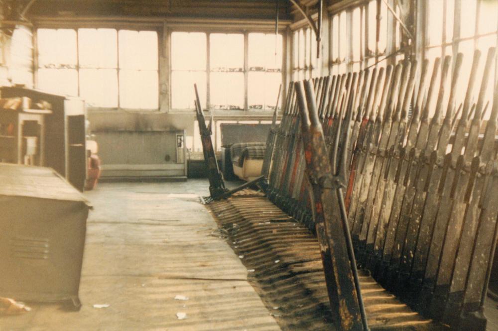 Burnt out signal box november 1984 Burnt out signal box november 1984