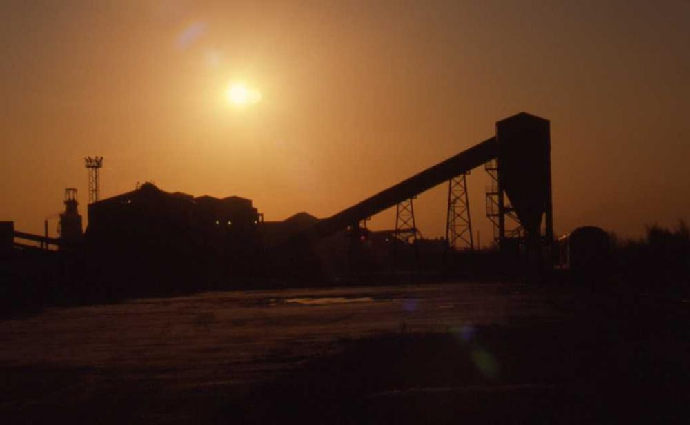 Sunrise over Bickershaw Colliery