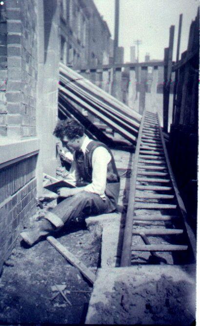 Pointing the brickwork of Crispin Arms.