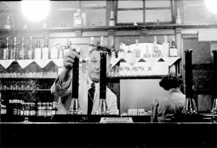 Landlord of the Golden Lion Hotel, Wigan, c1955.